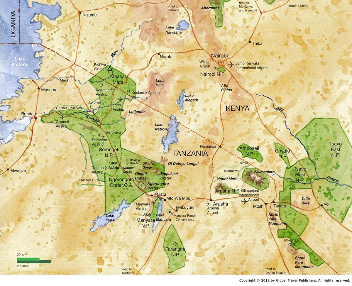 خريطة شمال تنزانيا