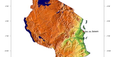 خريطة تنزانيا الارتفاع