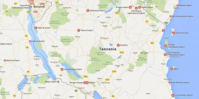 خريطة تنزانيا المطارات 